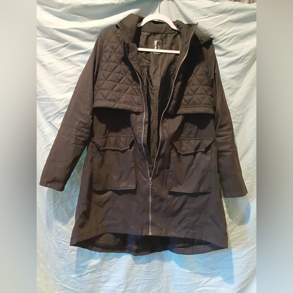 Mondetta Brown Quilted Yoke Trench Coat